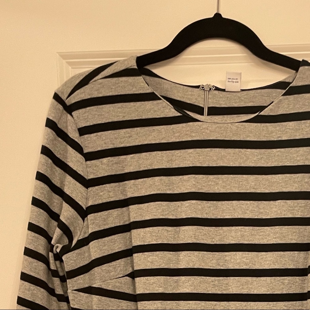 Black and Gray Cotton Dress